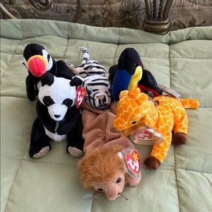 Vintage Ty Beanie Babies zoo set